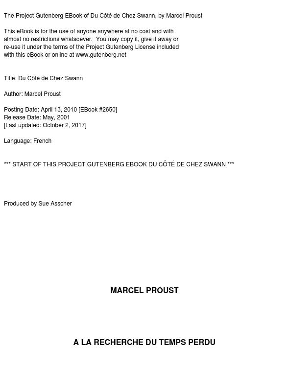 Du côté de chez Swann