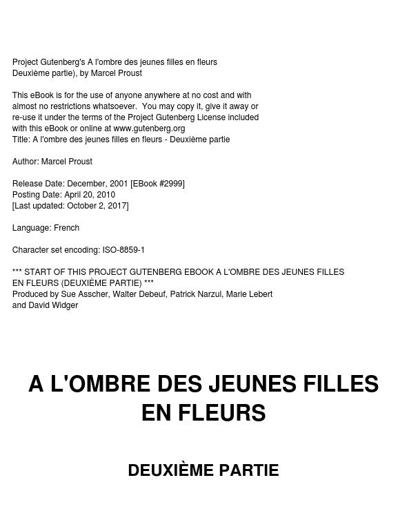 A l'ombre des jeunes filles en fleurs — Deuxième partie
