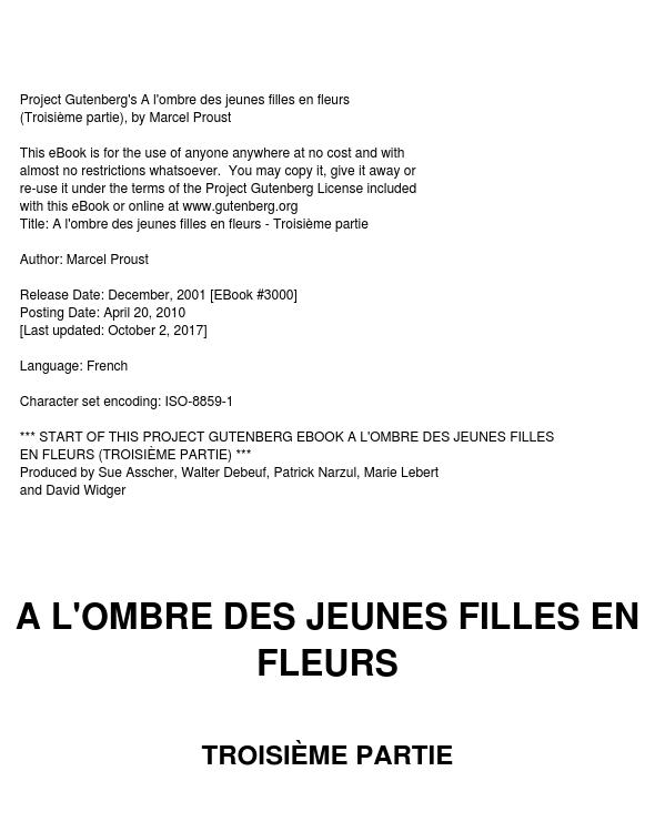 A l'ombre des jeunes filles en fleurs — Troisième partie
