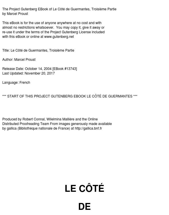Le Côté de Guermantes - Troisième partie